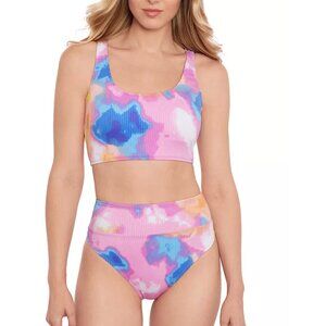 Juniors Tie-Dye High Waisted Bikini Set, size Large, NWT